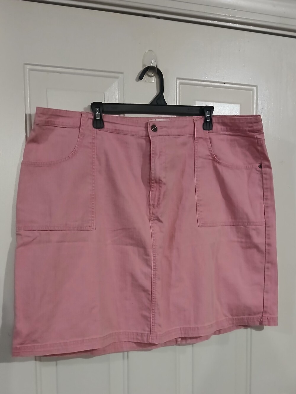 Pink Cotton Utility Mini Skirt